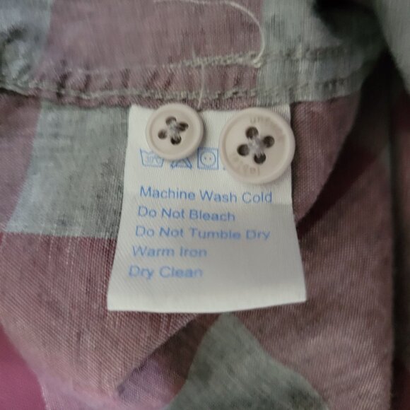 Twillory Untuckable Button Front Shirt Mens Size XL 2XL Tailored Fit Pink Plaid - Picture 4 of 5